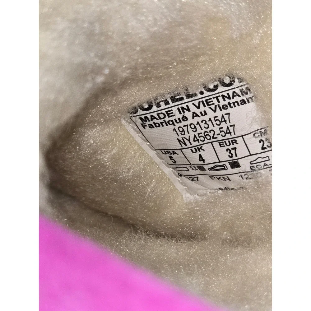 NWB‎ Sorel Youth Nakiska Slide II Pink Sequin Fur Lined Slippers Size 5